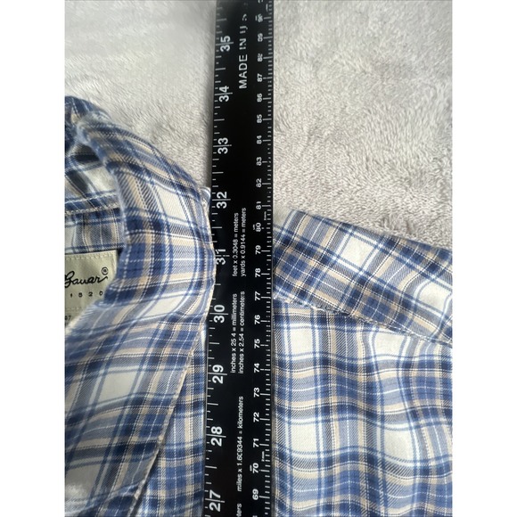 Eddie Bauer Men's Size L Plaid Long Sleeve Button Front Casual Shirt 100% Cotton - Picture 6 of 8